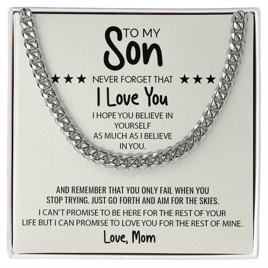 To My Son | I Love You - Cuban Link Chain